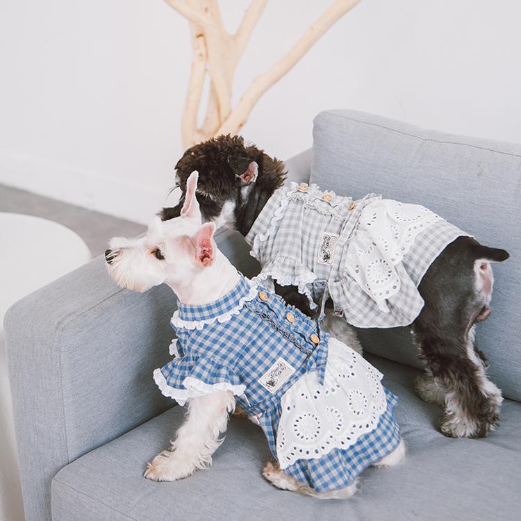 Touchdog I love Poochi Classical Plaid Fashion Designer Dog Dress