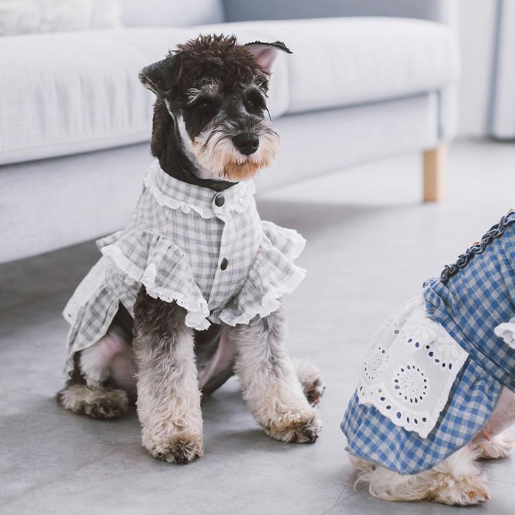 Touchdog I love Poochi Classical Plaid Fashion Designer Dog Dress