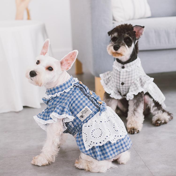 Touchdog I love Poochi Classical Plaid Fashion Designer Dog Dress