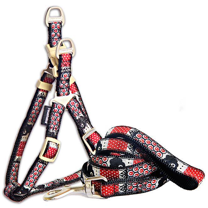 Touchdog Owl-Eyed Tough Stitched Dog Harness and Leash