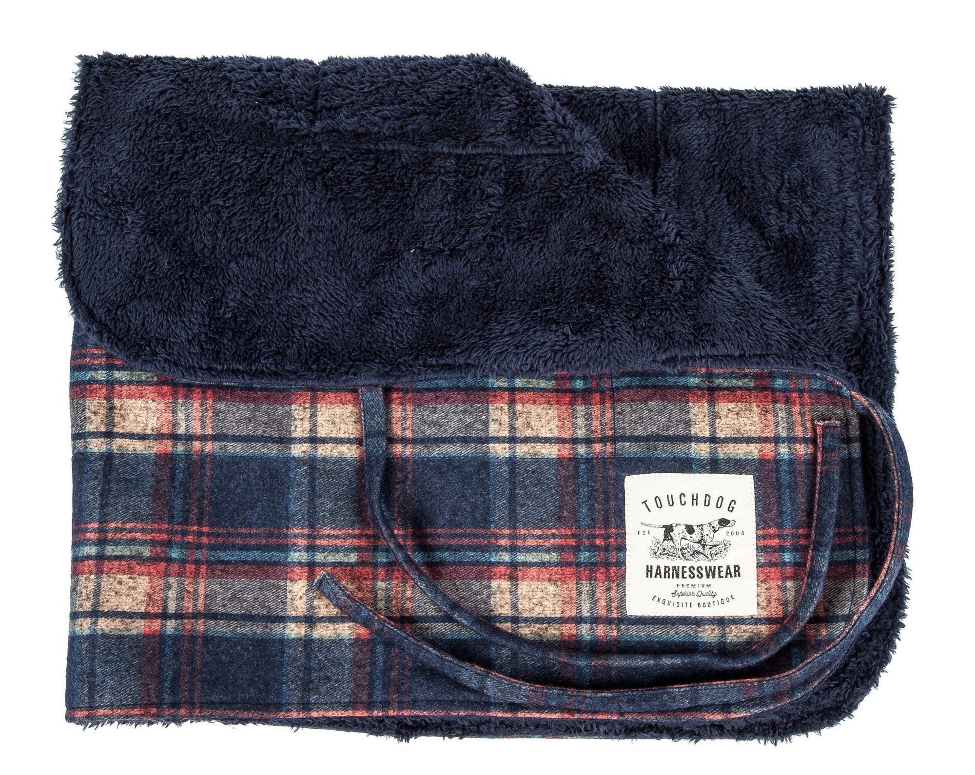 Touchdog 2-In-1 Tartan Plaid Dog Jacket and Matching Reversible Dog Mat