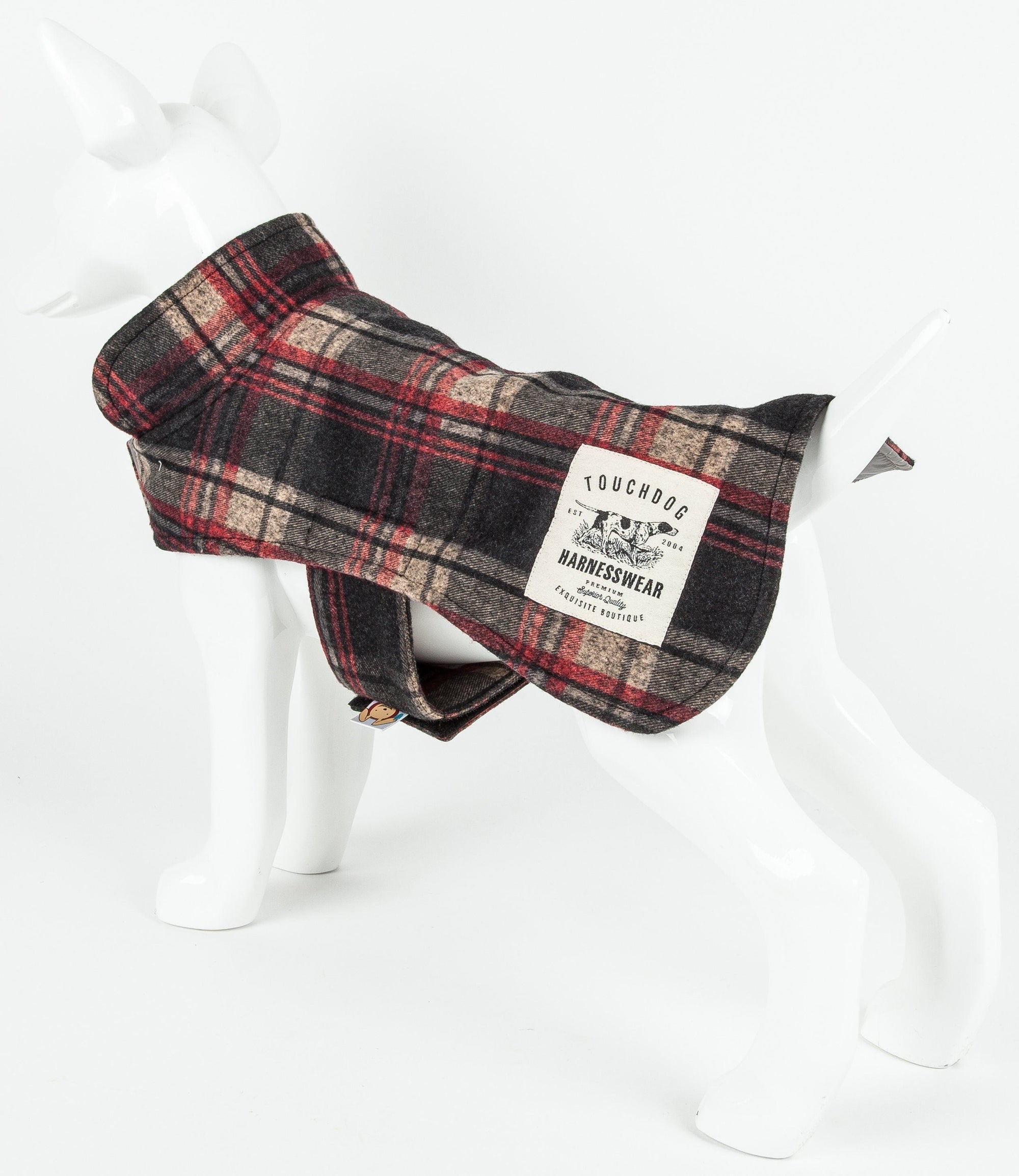 Touchdog 2-In-1 Tartan Plaid Dog Jacket and Matching Reversible Dog Mat