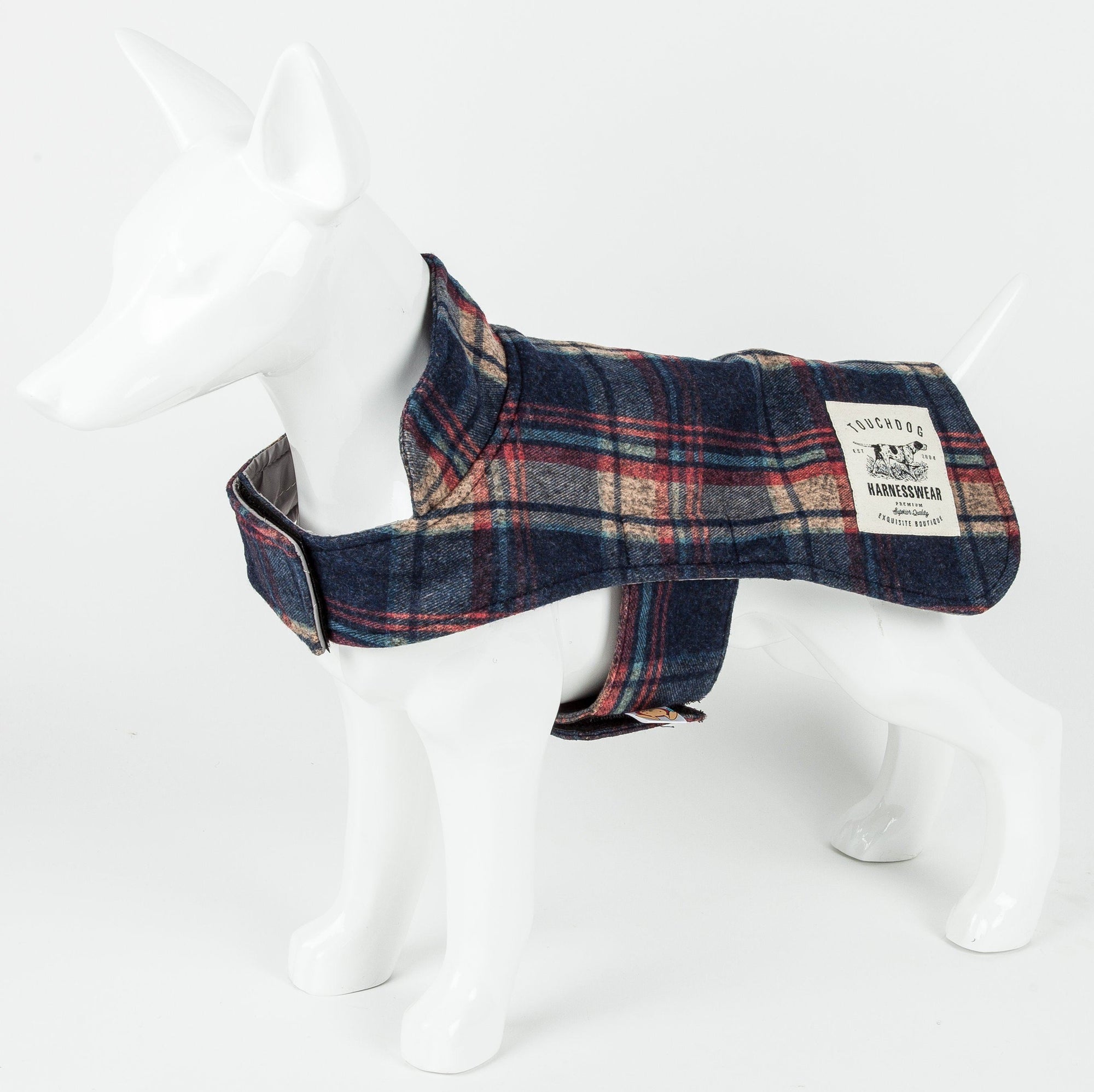 Touchdog 2-In-1 Tartan Plaid Dog Jacket and Matching Reversible Dog Mat