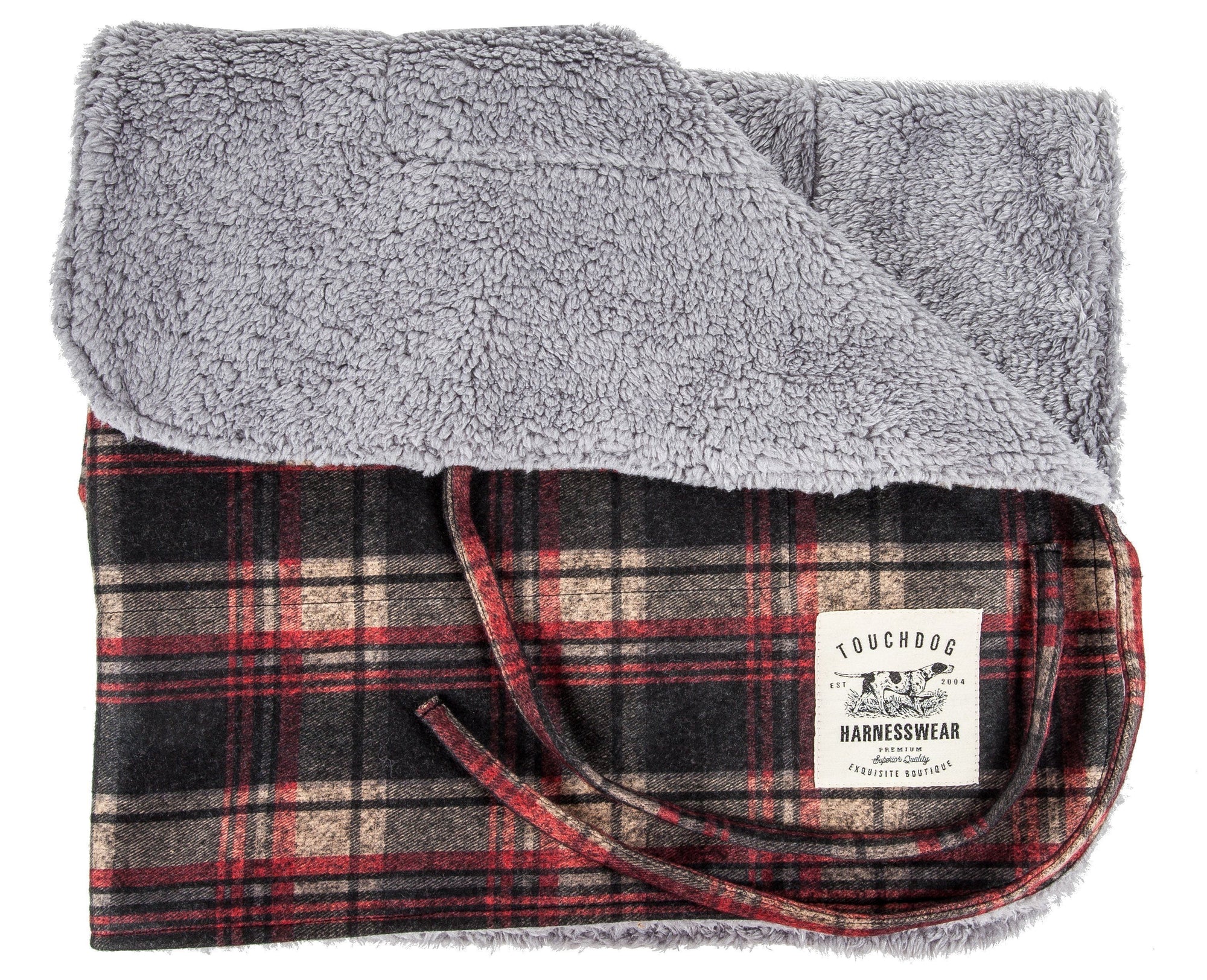 Touchdog 2-In-1 Tartan Plaid Dog Jacket and Matching Reversible Dog Mat