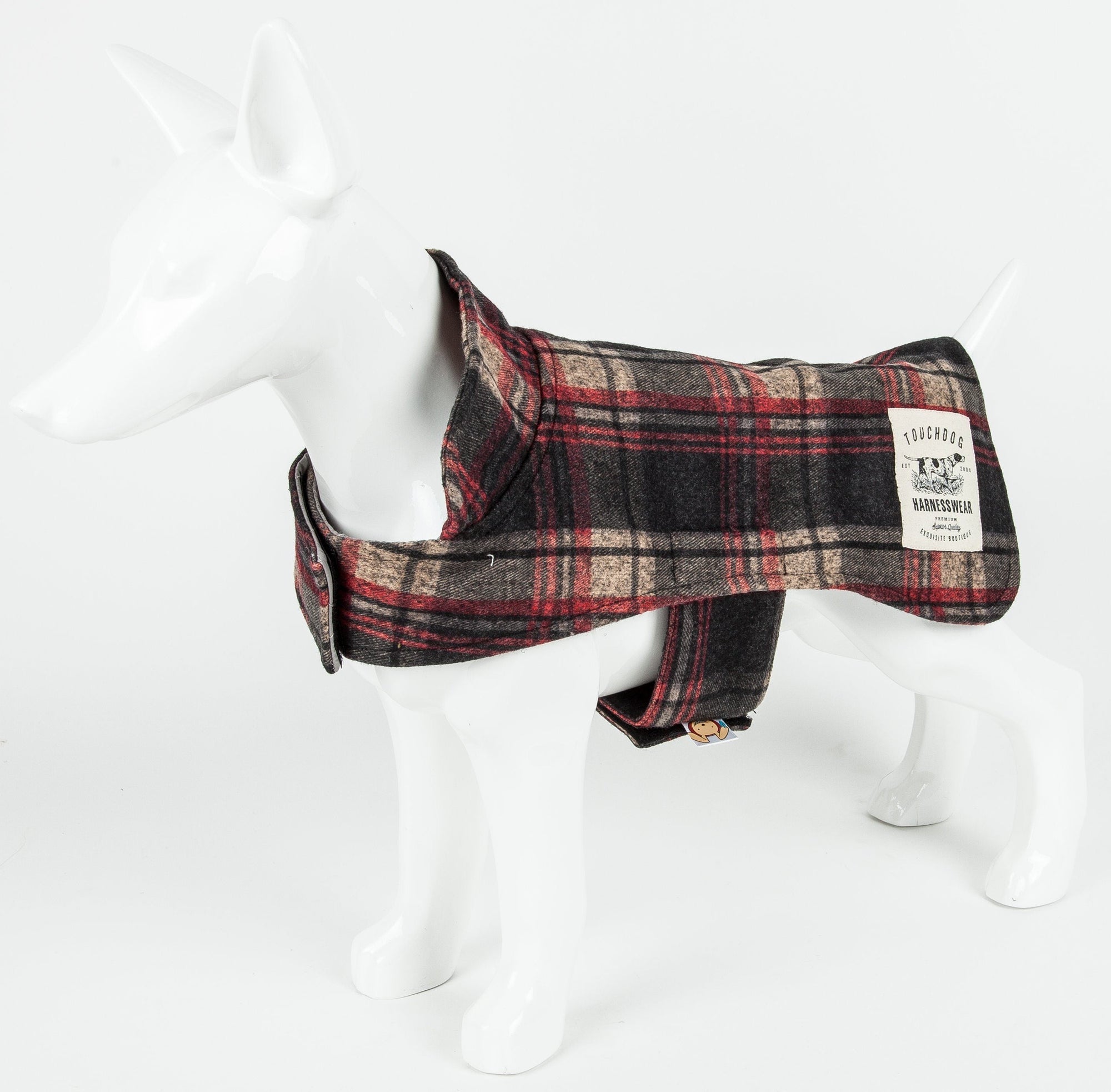 Touchdog 2-In-1 Tartan Plaid Dog Jacket and Matching Reversible Dog Mat