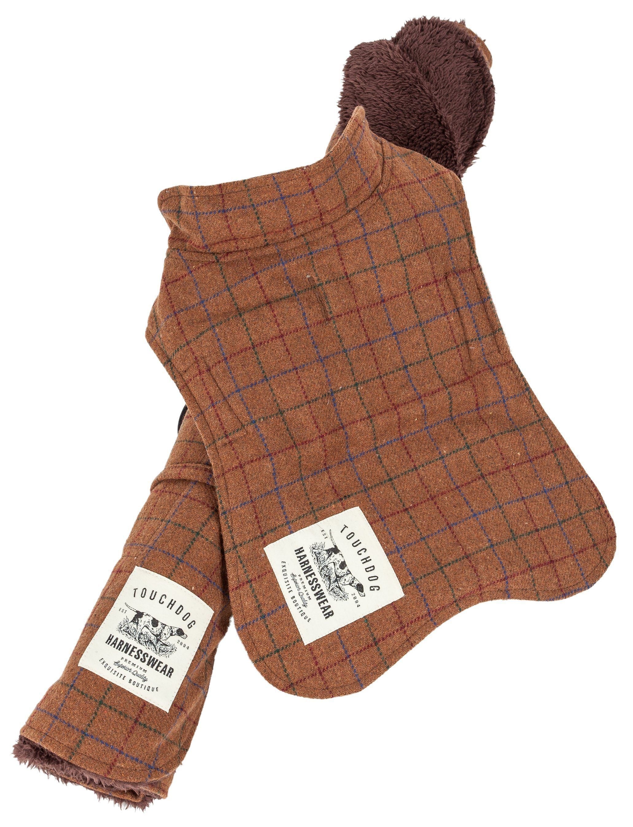 Touchdog ® 2-In-1 Windowpane Plaid Dog Jacket and Matching Reversible Dog Mat 
