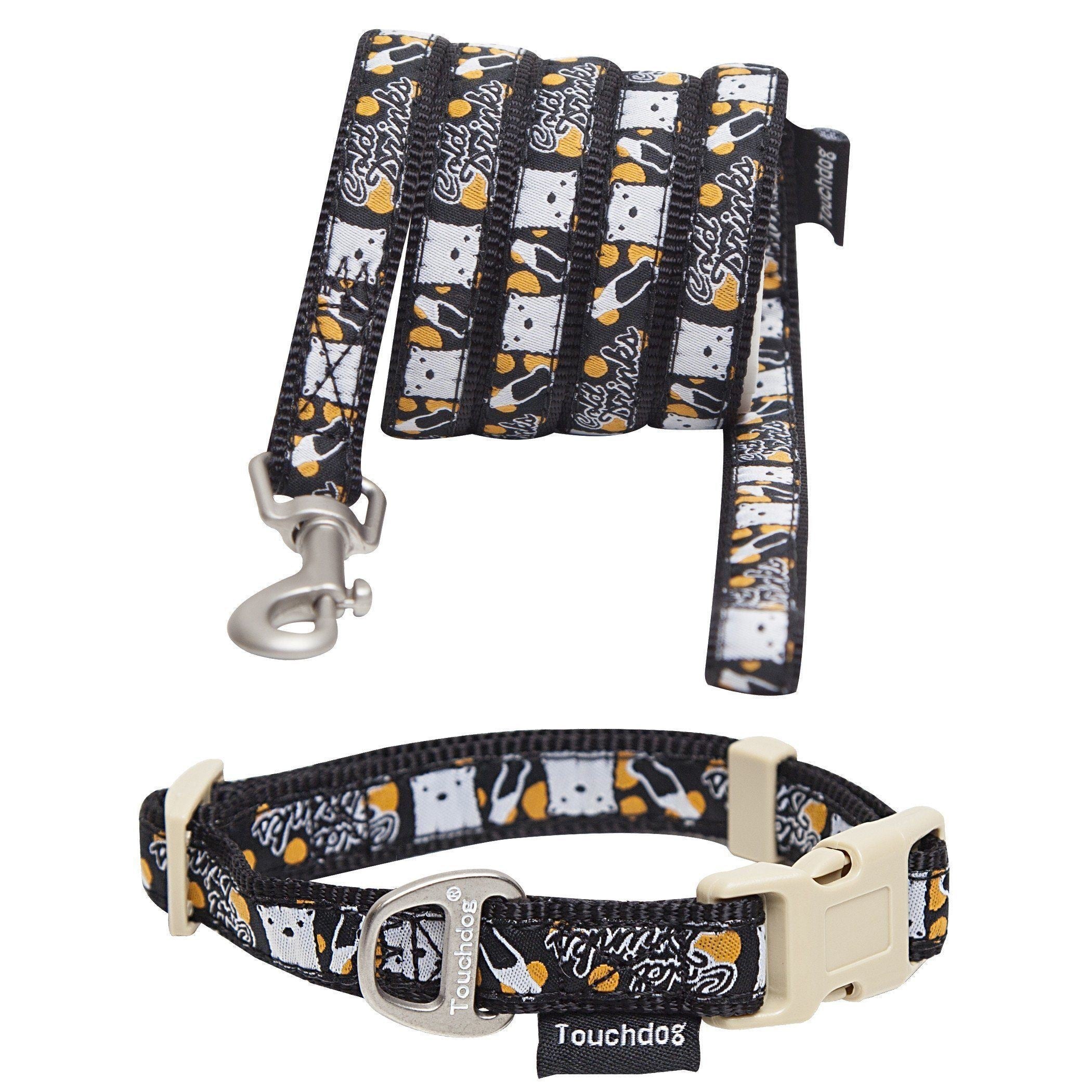 Touchdog Caliber Designer Embroidered Fashion Pet Dog Leash and Collar Combination