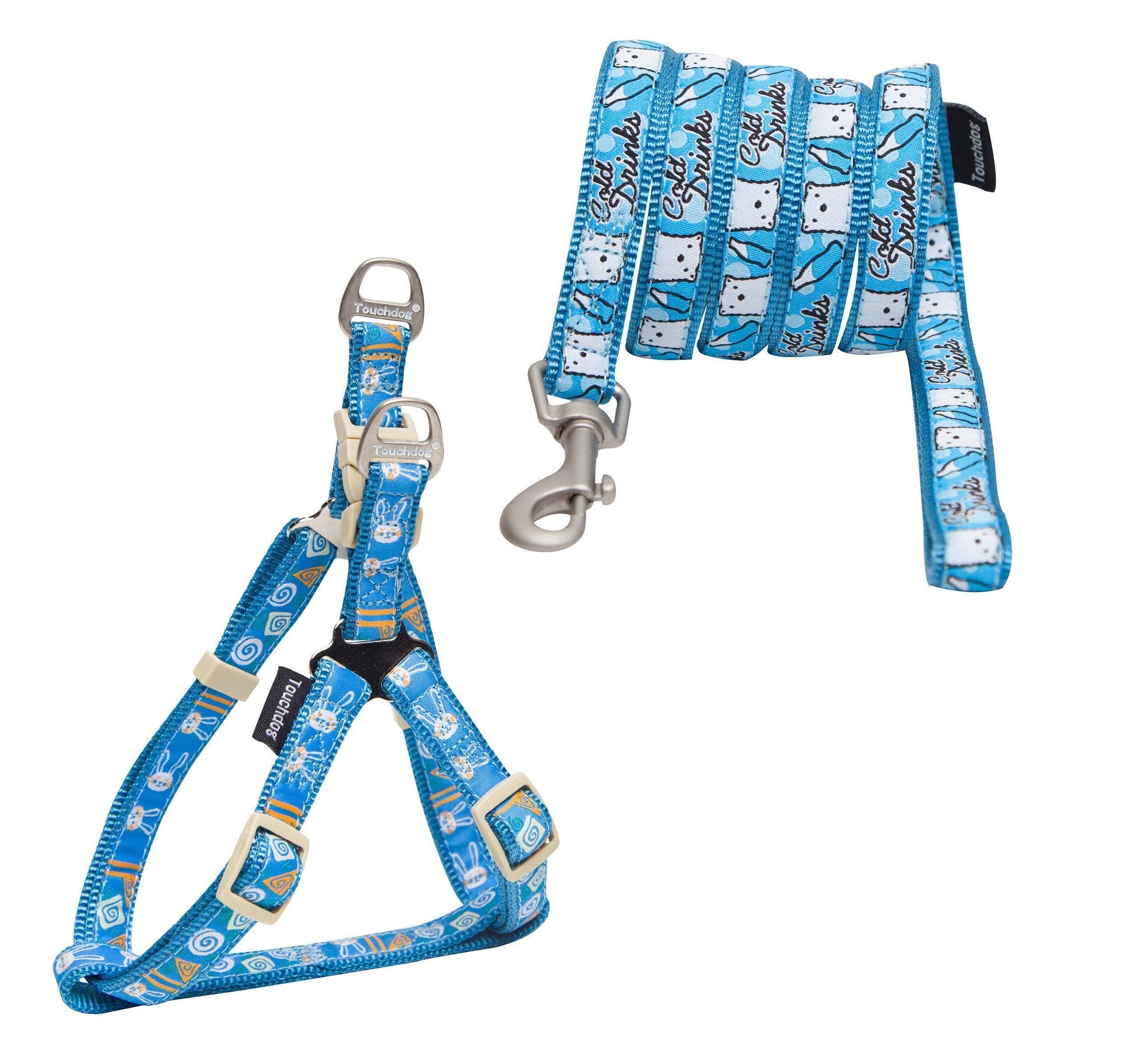 Touchdog ® Caliber Embroidered Designer Fashion Pet Dog Leash and Harness Combination