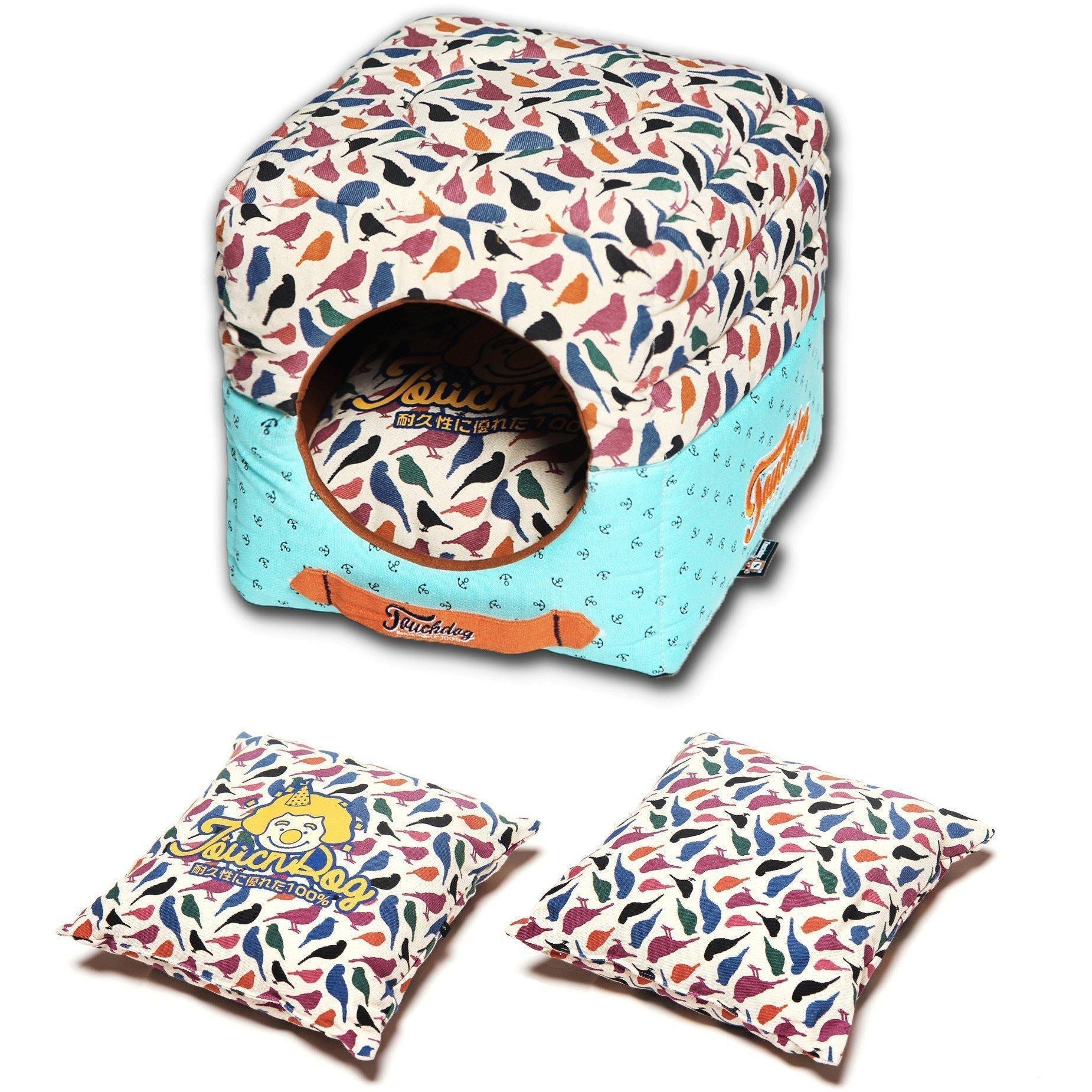 Touchdog Chirpin-Avery 2-in-1 Collapsible Squared Dog and Cat Bed