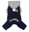 Touchdog Designer Quilted Full-Body Hooded Dog Sweater