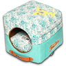 Touchdog ® Floral-Galoral 2-in-1 Collapsible Squared Dog and Cat Bed