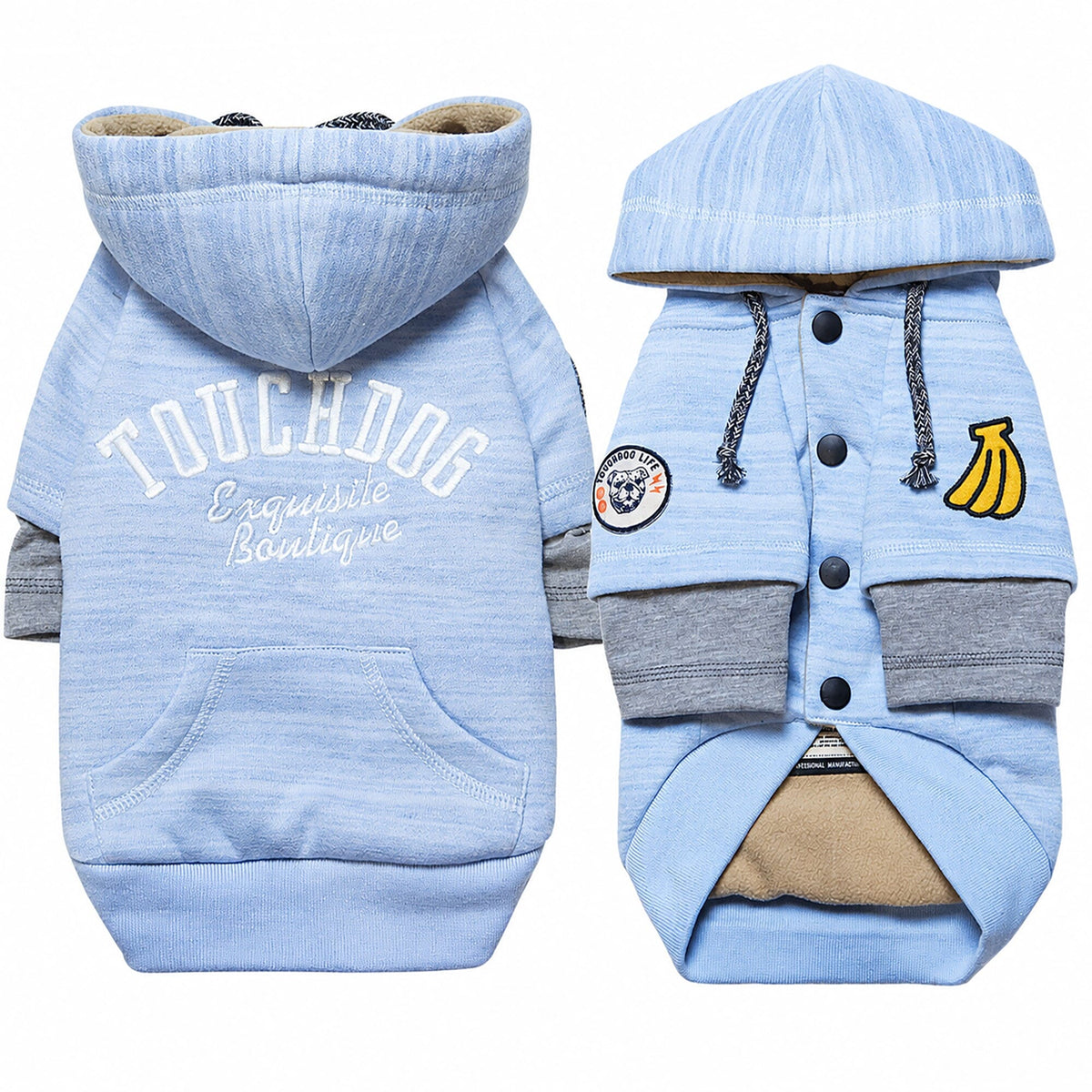 Touchdog Hampton Beach Ultra-Soft Blasted Cotton Hooded Dog Sweater | HT Animal Supply