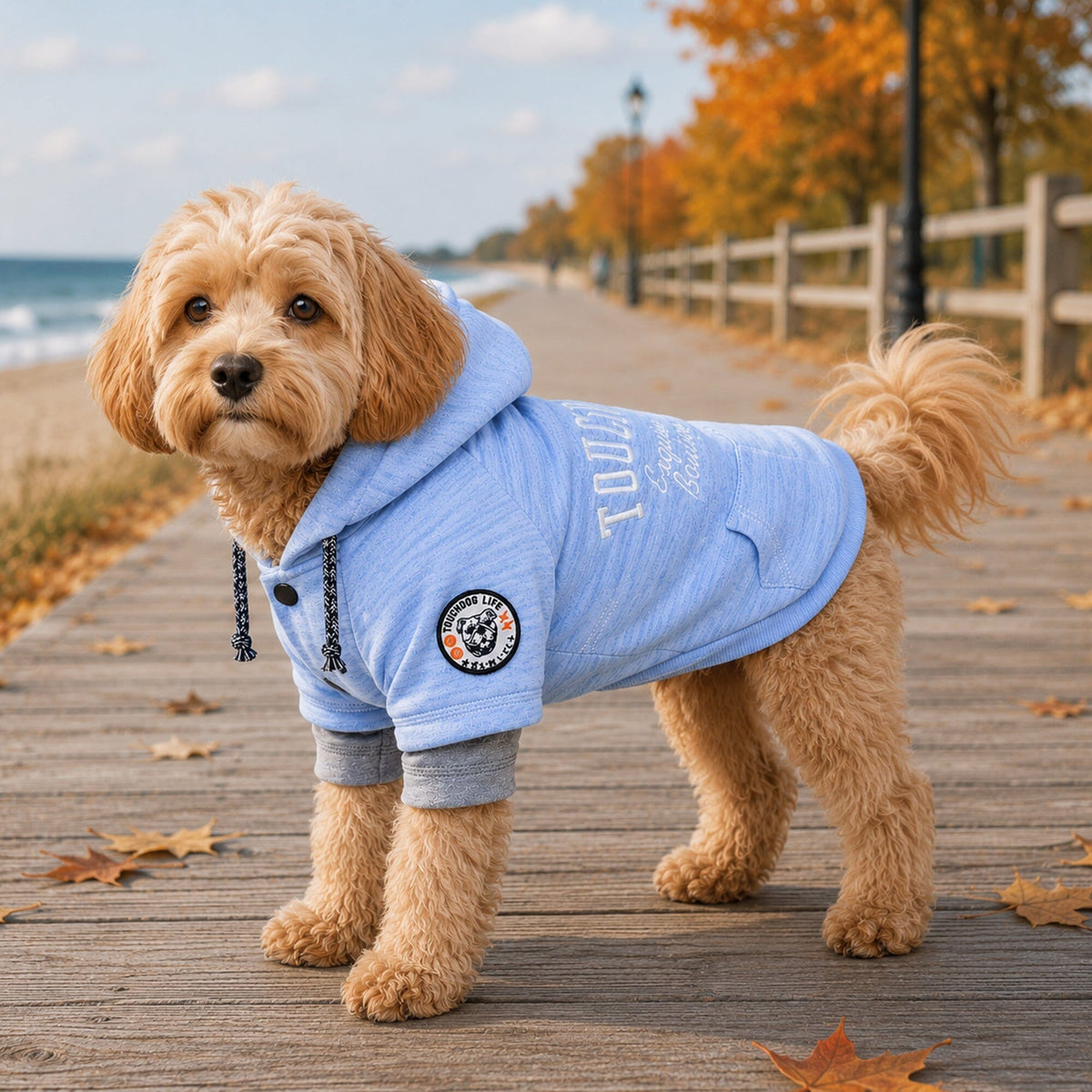 Touchdog Hampton Beach Ultra-Soft Blasted Cotton Hooded Dog Sweater | HT Animal Supply