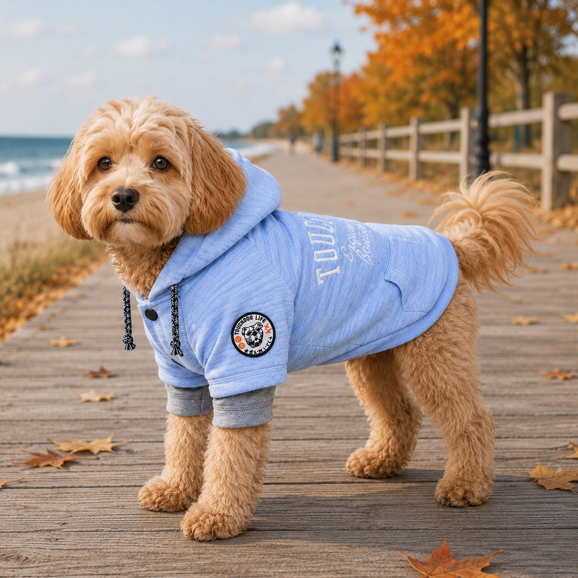 Touchdog Hampton Beach Ultra-Soft Blasted Cotton Hooded Dog Sweater | HT Animal Supply