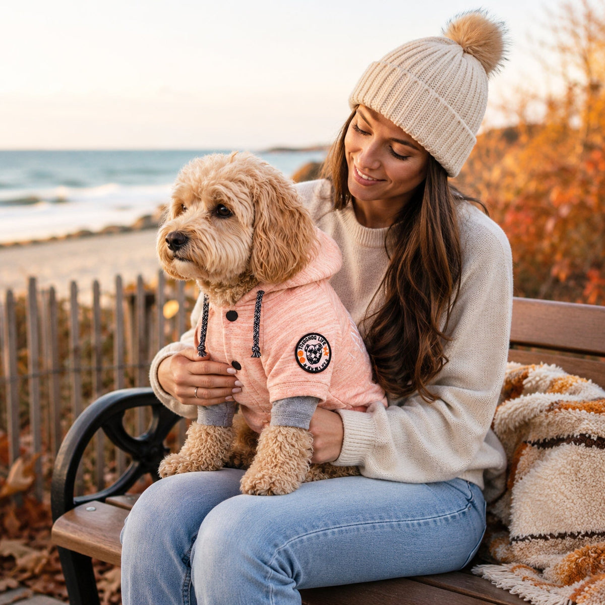 Touchdog Hampton Beach Ultra-Soft Blasted Cotton Hooded Dog Sweater | HT Animal Supply