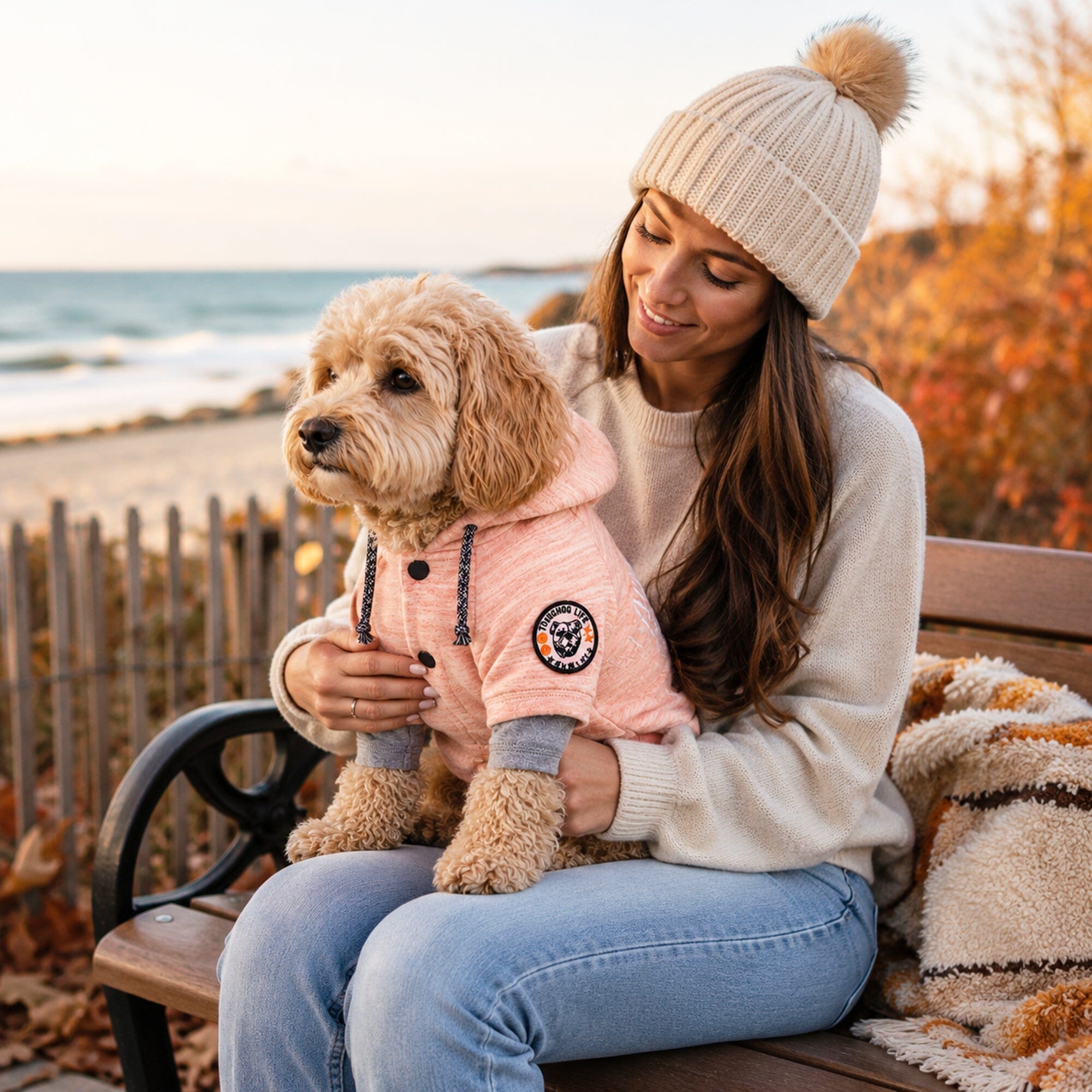 Touchdog Hampton Beach Ultra-Soft Blasted Cotton Hooded Dog Sweater | HT Animal Supply