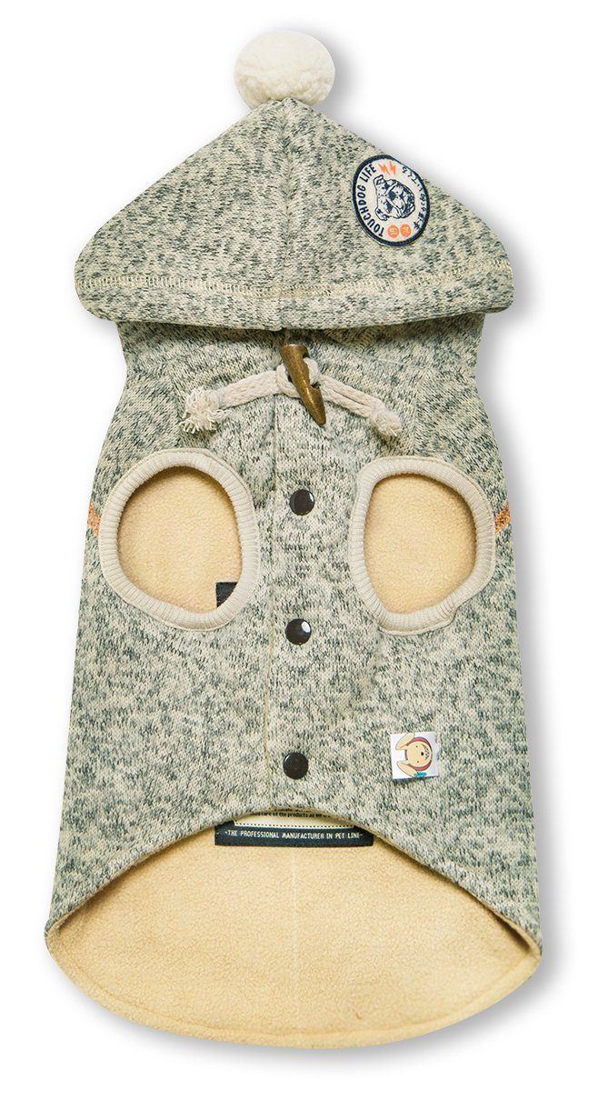 Touchdog Hippie Embellished Sleeveless Pompom Hooded Fashion Dog Sweater