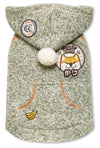 Touchdog Hippie Embellished Sleeveless Pompom Hooded Fashion Dog Sweater
