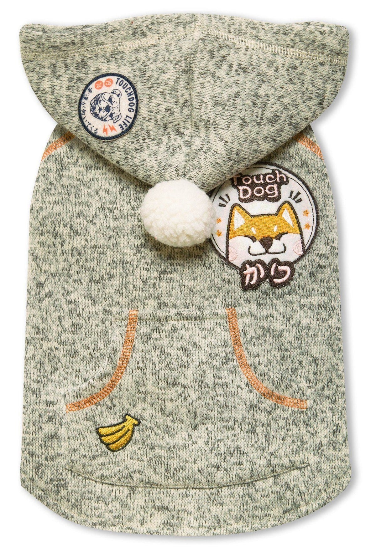 Touchdog Hippie Embellished Sleeveless Pompom Hooded Fashion Dog Sweater