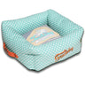 Touchdog ® Polka-Striped Designer Premium Squared Dog Bed