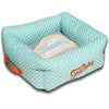 Touchdog Polka-Striped Designer Premium Squared Dog Bed