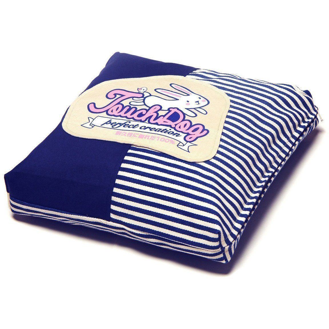 Touchdog Polka-Striped Designer Premium Squared Dog Bed