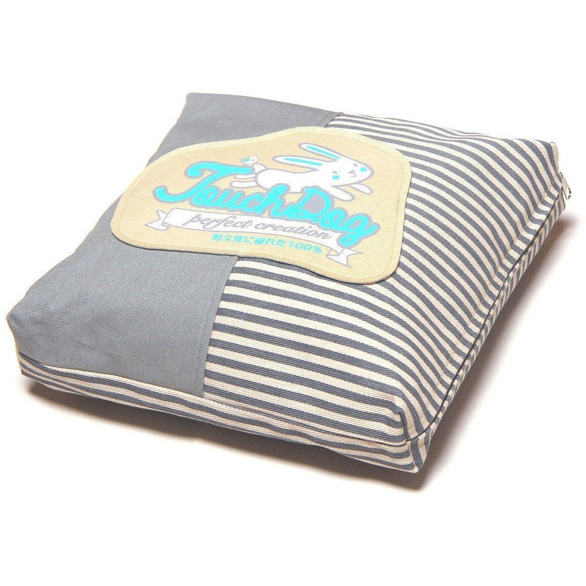 Touchdog Polka-Striped Designer Premium Squared Dog Bed