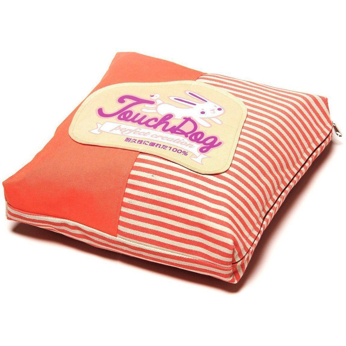 Touchdog Polka-Striped Designer Premium Squared Dog Bed
