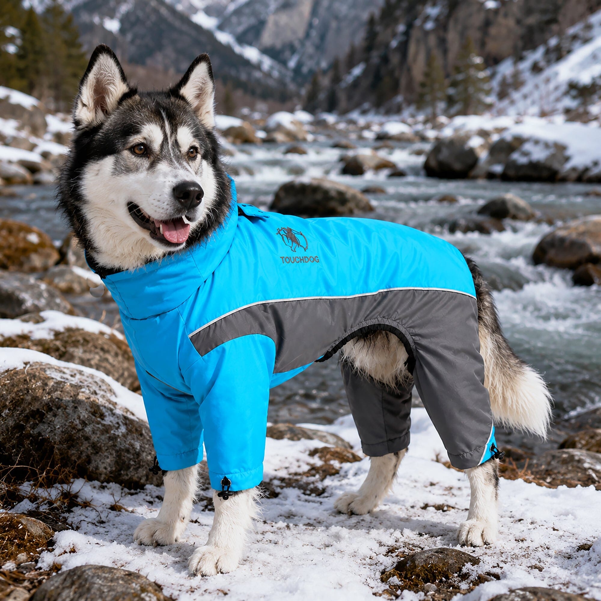 Touchdog Quantum-Ice Adjustable and Reflective Full-Body Winter Dog Jacket | HT Animal Supply