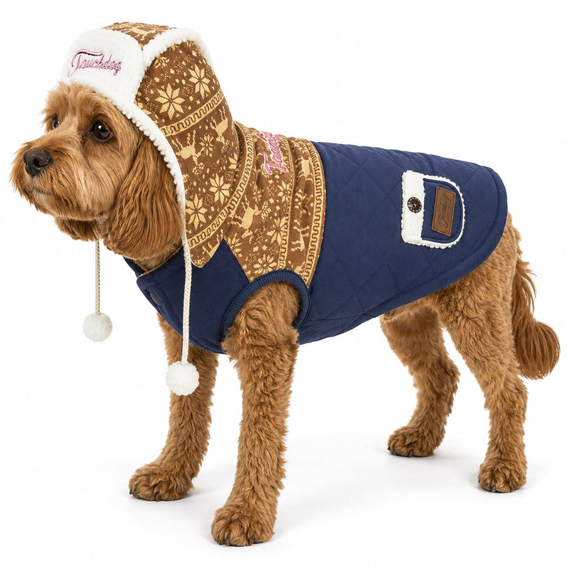 Touchdog Snowadayz Pom Pom Hooded Fashion Dog Jacket | HT Animal Supply