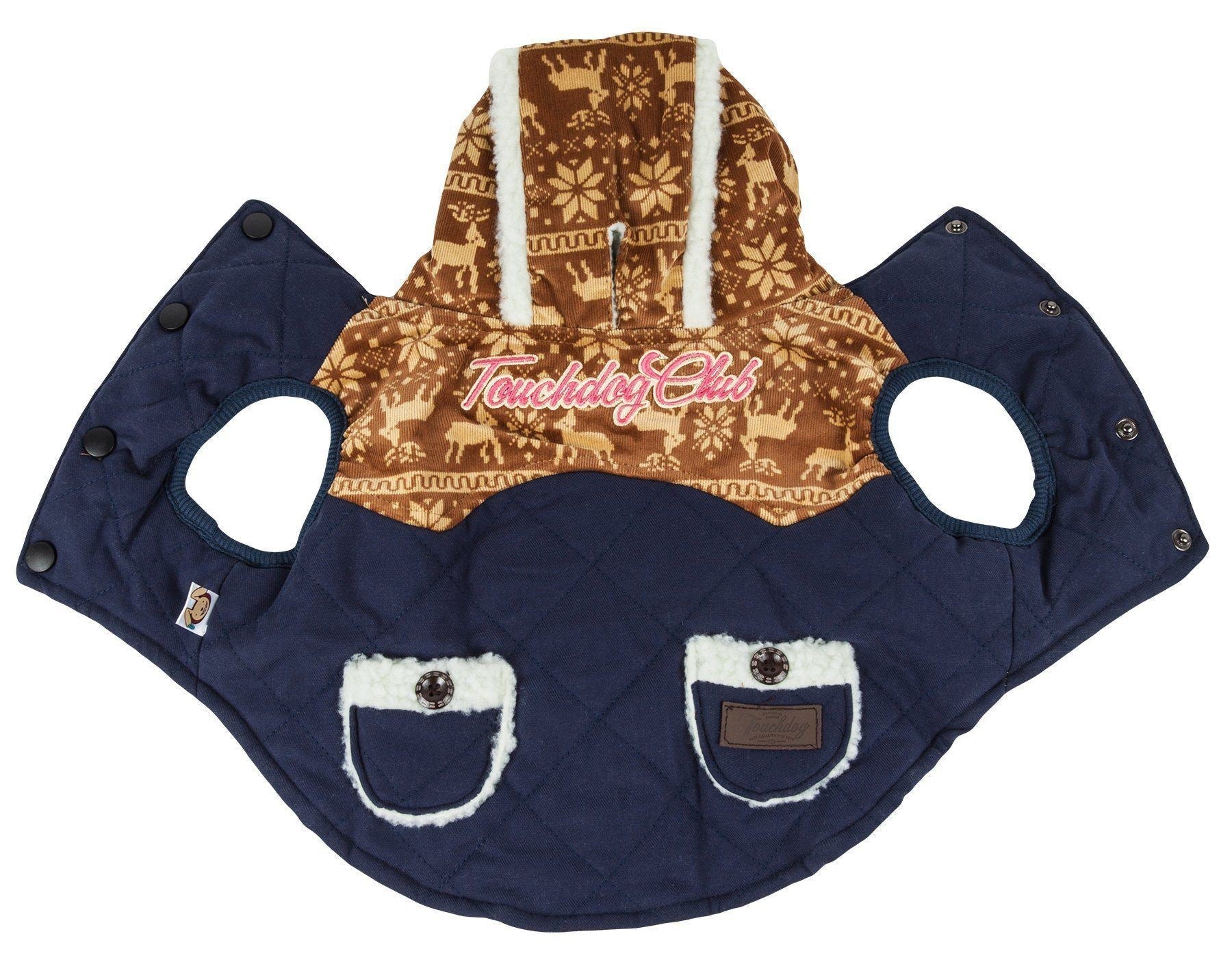 Touchdog Snowadayz Pom Pom Hooded Fashion Dog Jacket