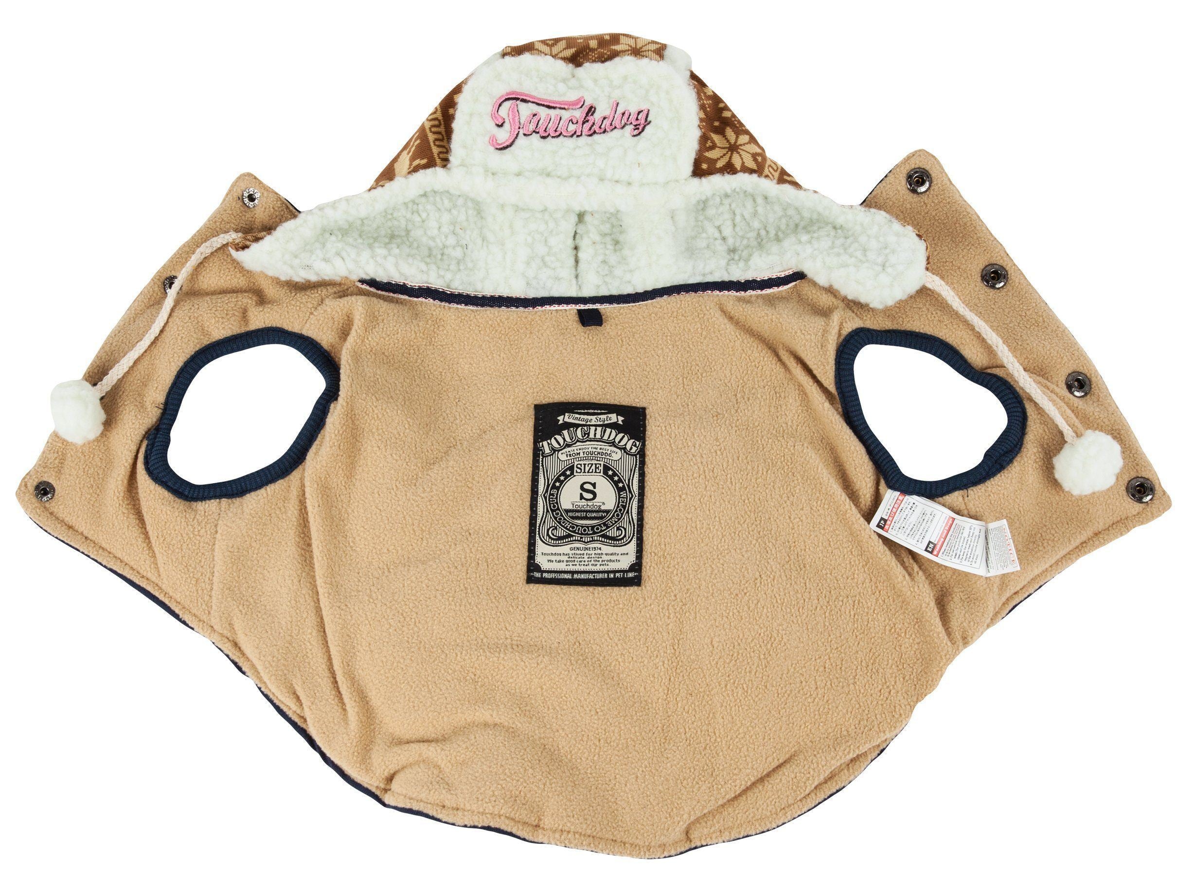 Touchdog Snowadayz Pom Pom Hooded Fashion Dog Jacket