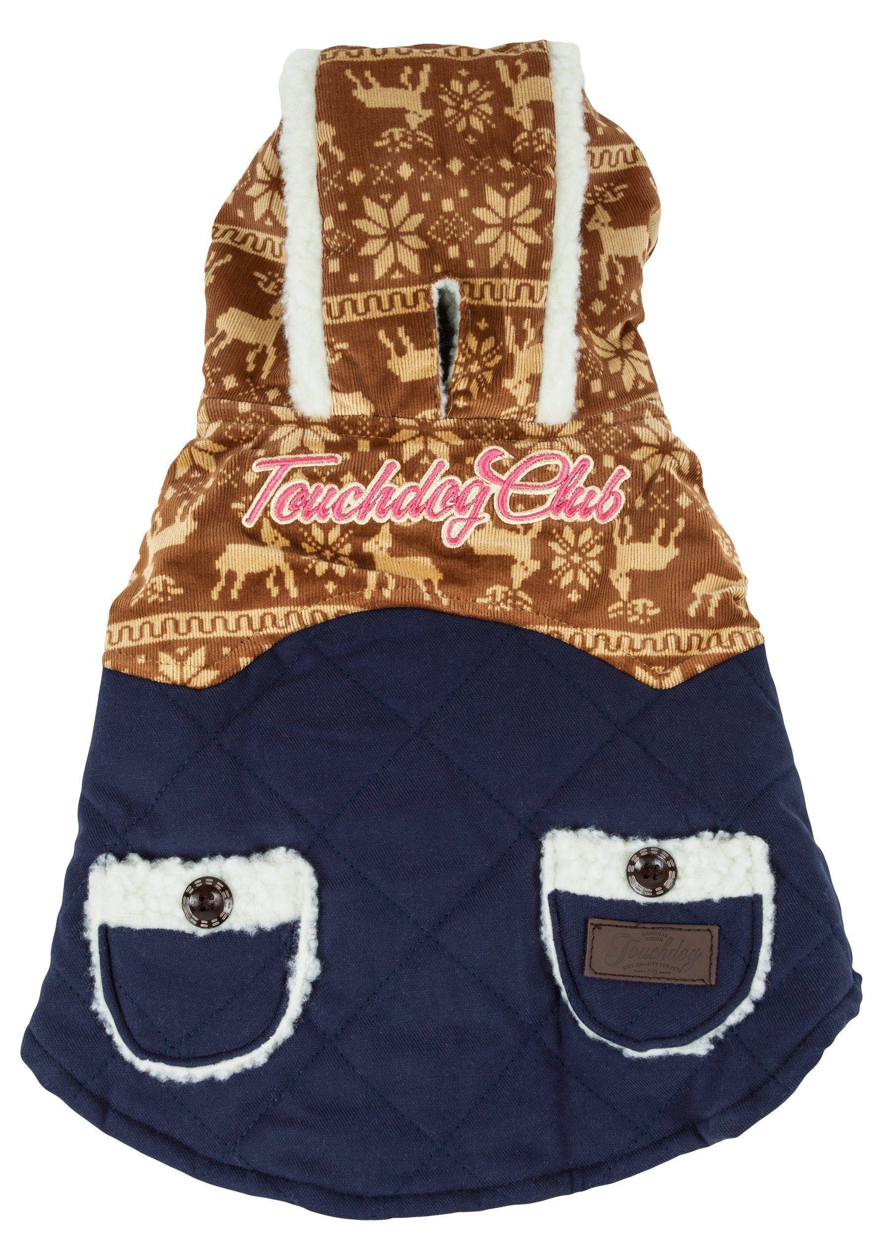Touchdog Snowadayz Pom Pom Hooded Fashion Dog Jacket