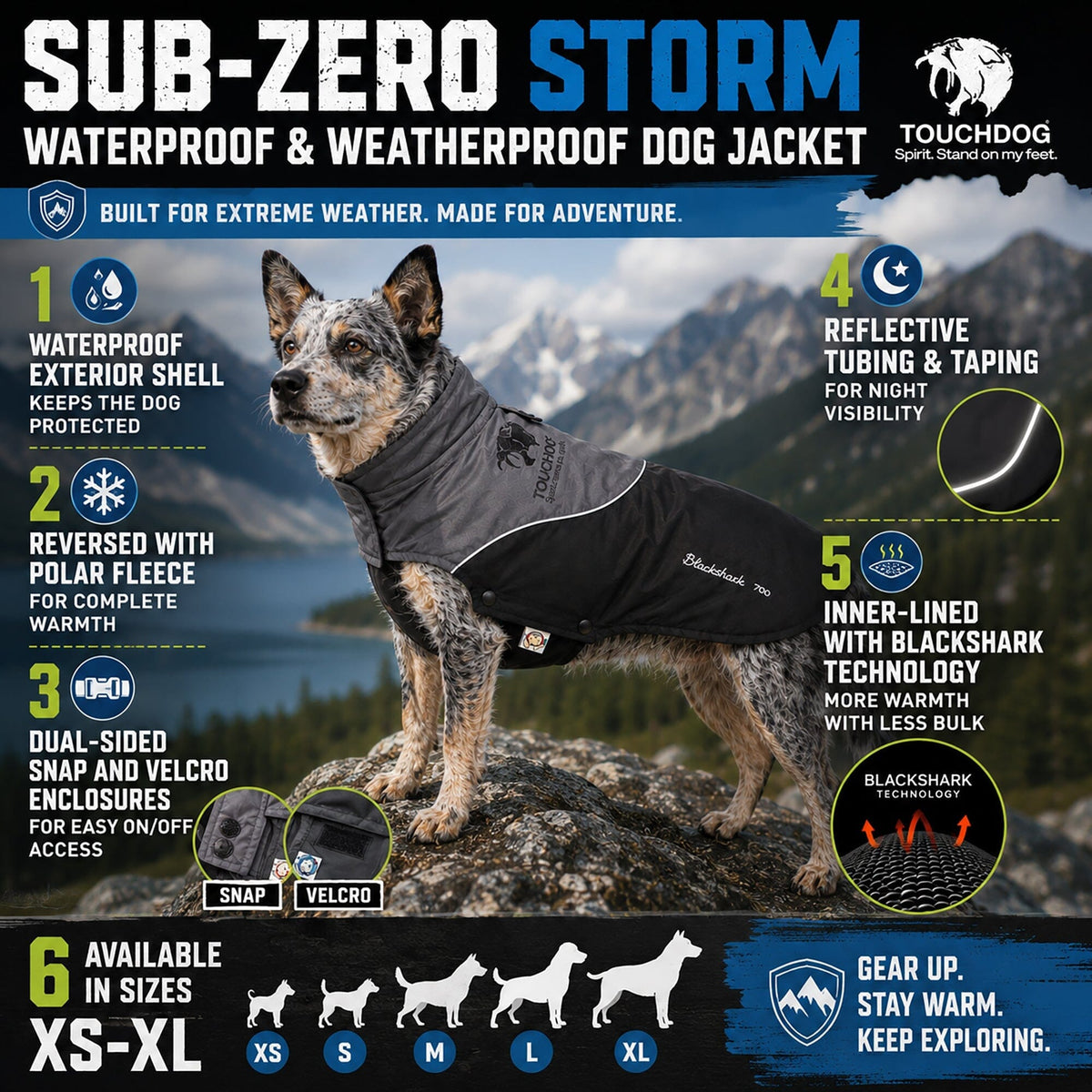 Touchdog Subzero-Storm Reflective Year Round Waterproof Dog Coat | HT Animal Supply