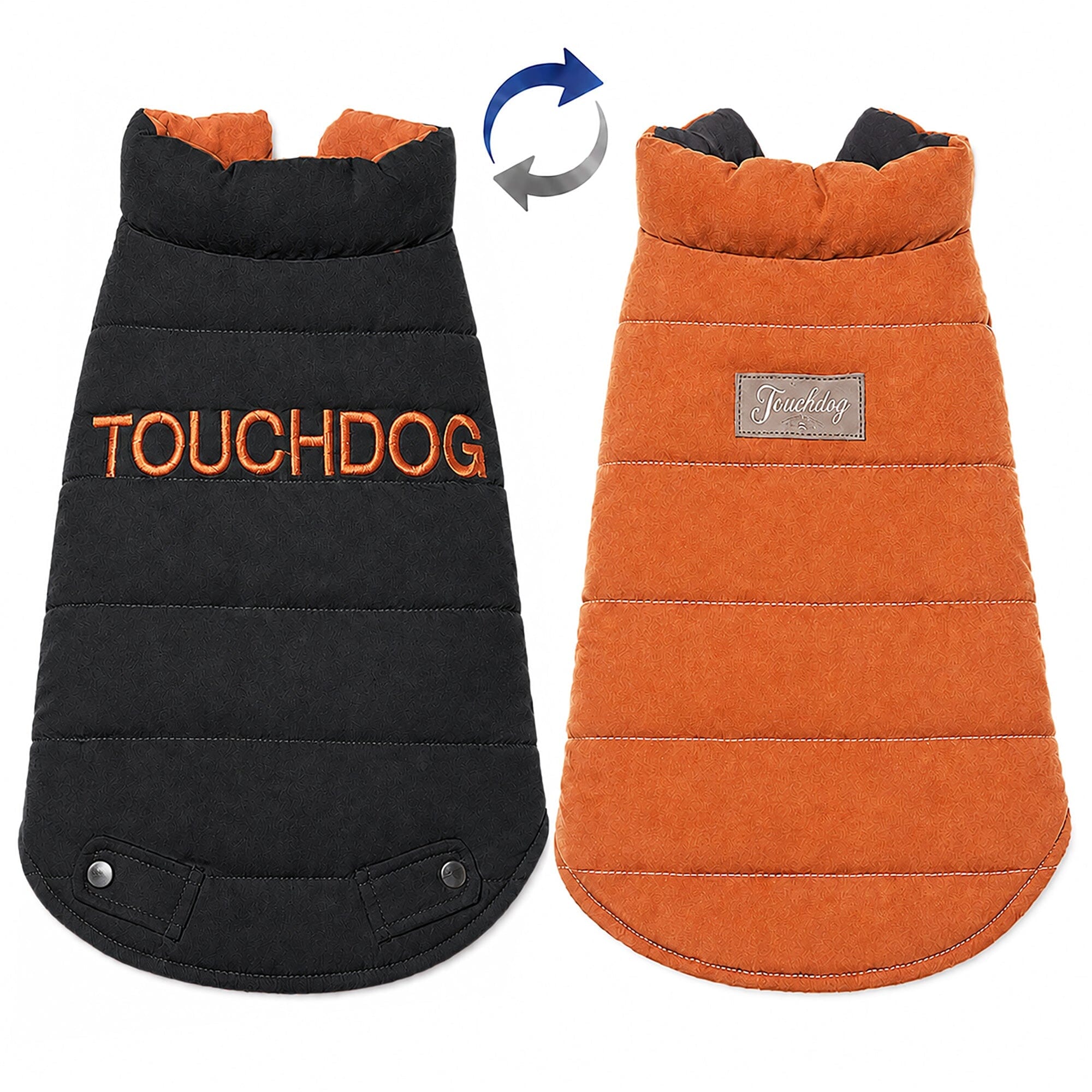Touchdog Waggin Swag Ultra-Plush Insulated and Reversible Dog Coat | HT Animal Supply