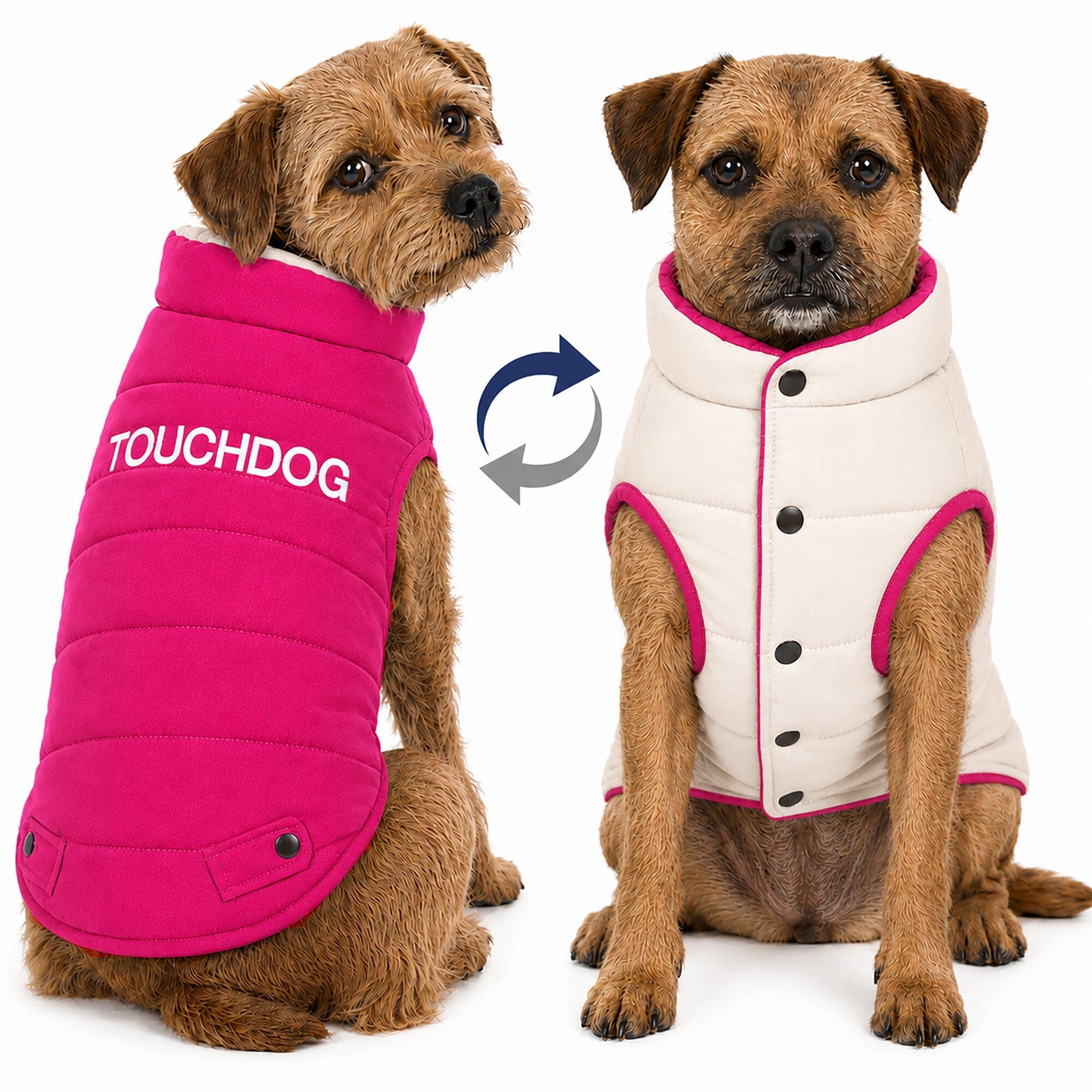 Touchdog Waggin Swag Ultra-Plush Insulated and Reversible Dog Coat | HT Animal Supply