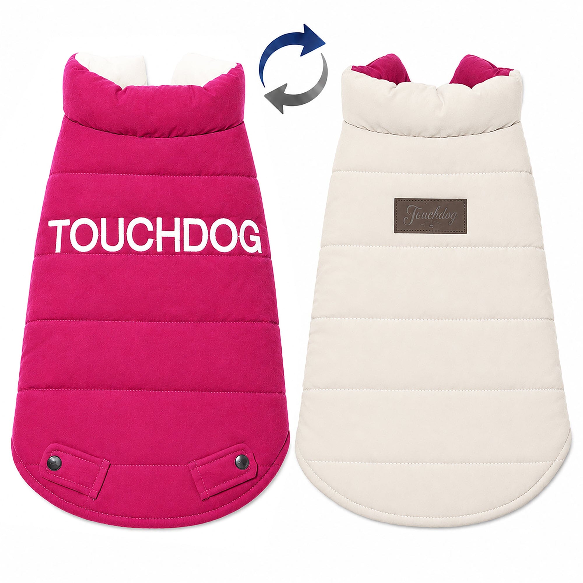 Touchdog Waggin Swag Ultra-Plush Insulated and Reversible Dog Coat | HT Animal Supply