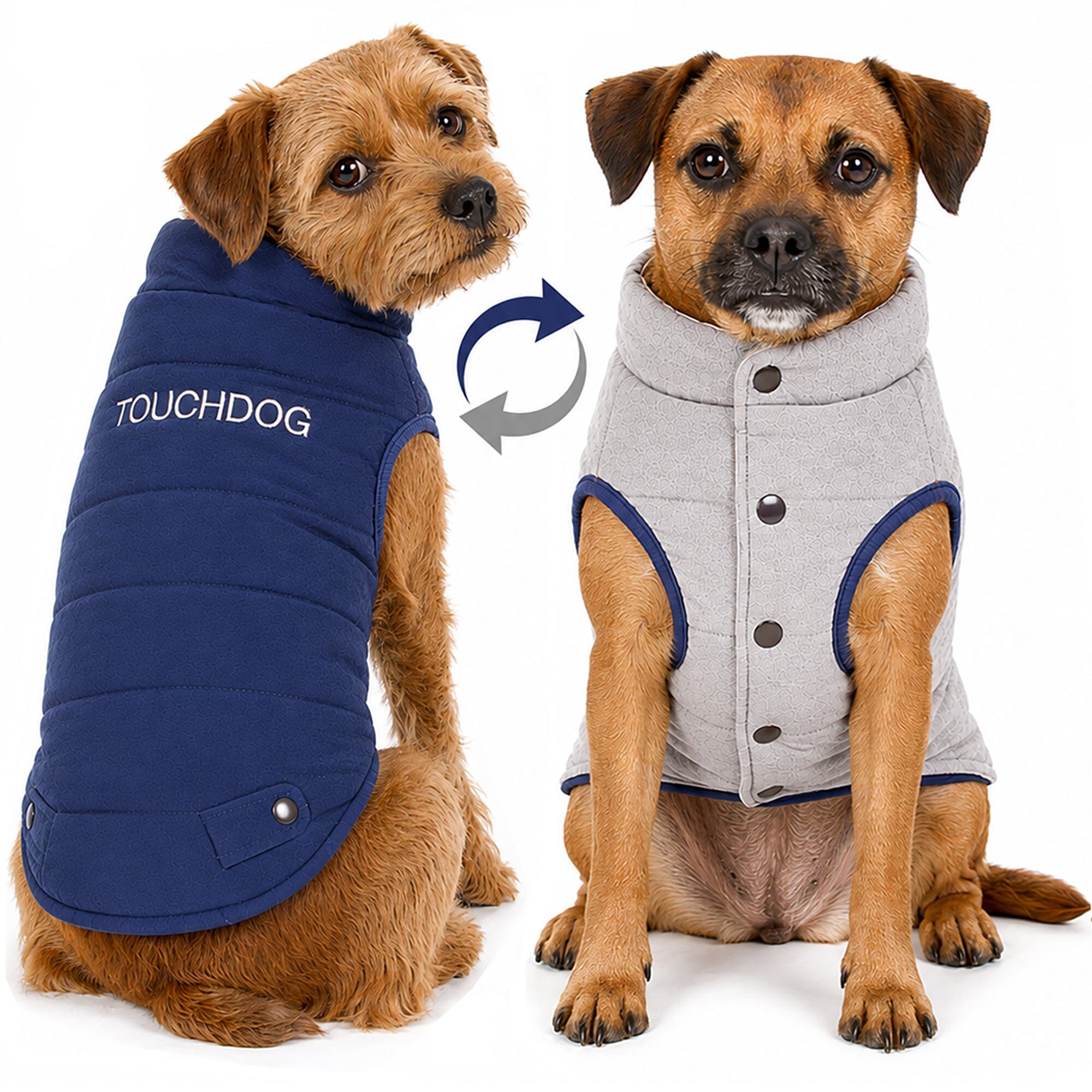 Touchdog Waggin Swag Ultra-Plush Insulated and Reversible Dog Coat | HT Animal Supply