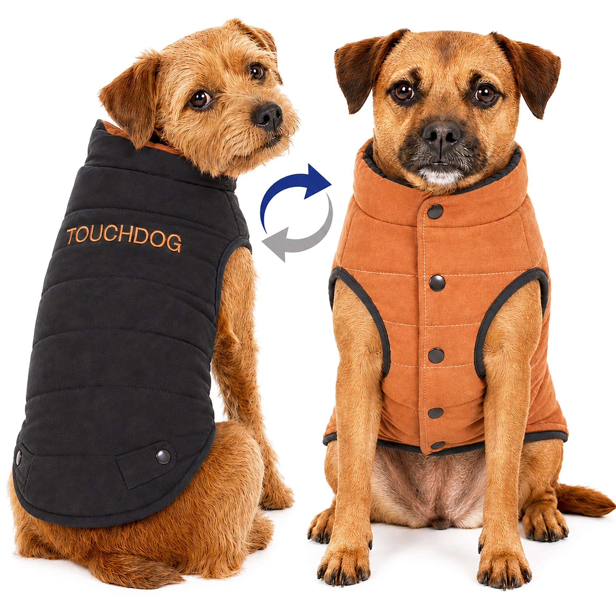 Touchdog Waggin Swag Ultra-Plush Insulated and Reversible Dog Coat | HT Animal Supply