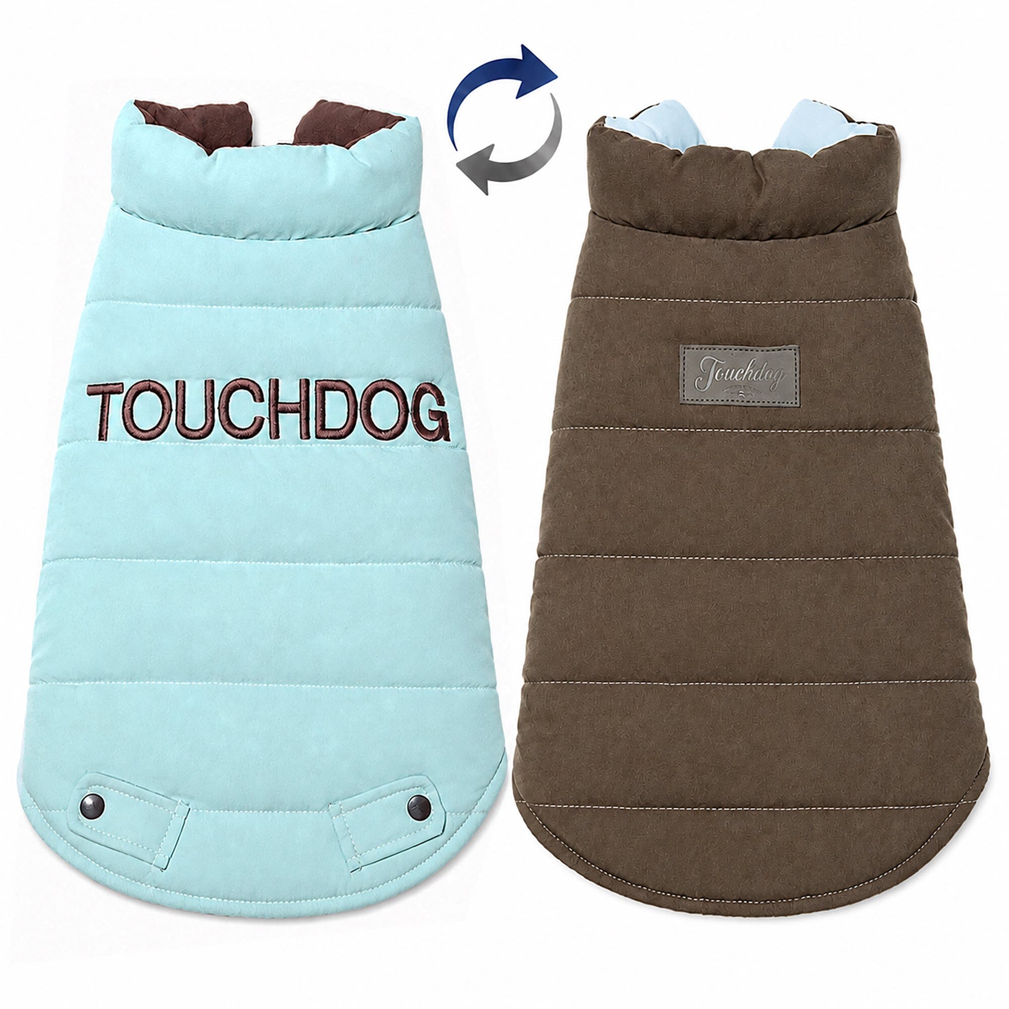Touchdog Waggin Swag Ultra-Plush Insulated and Reversible Dog Coat | HT Animal Supply