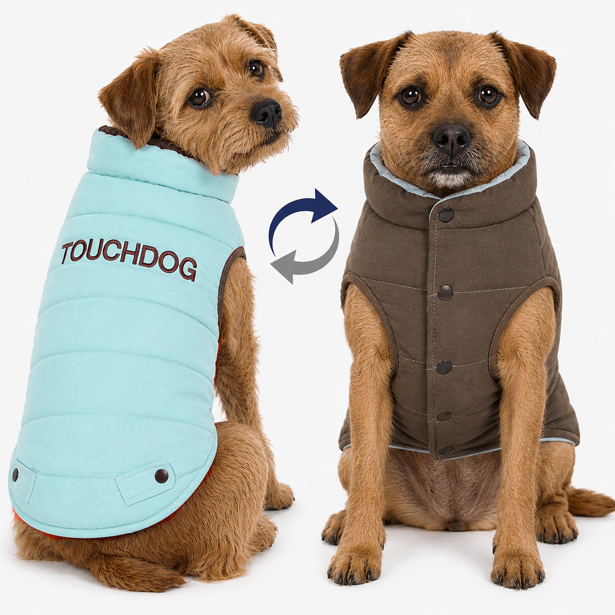 Touchdog Waggin Swag Ultra-Plush Insulated and Reversible Dog Coat | HT Animal Supply