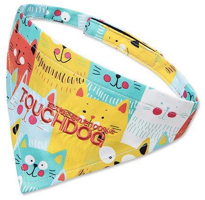 Touchdog Head-Popper Fashion Designer Printed Hook-and-Loop Dog Bandana