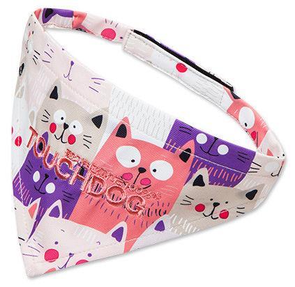 Touchdog Head-Popper Fashion Designer Printed Hook-and-Loop Dog Bandana