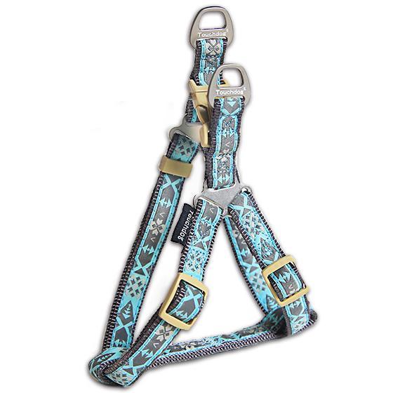 Touchdog Shape Patterned Tough Stitched Dog Harness and Leash