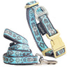 Touchdog Shape Patterned Tough Stitched Embroidered Collar and Leash