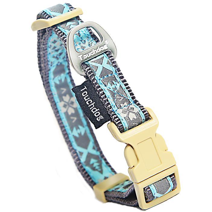 Touchdog Shape Patterned Tough Stitched Embroidered Collar and Leash