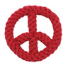 Red Peace Sign 7" Rope Dog Toy