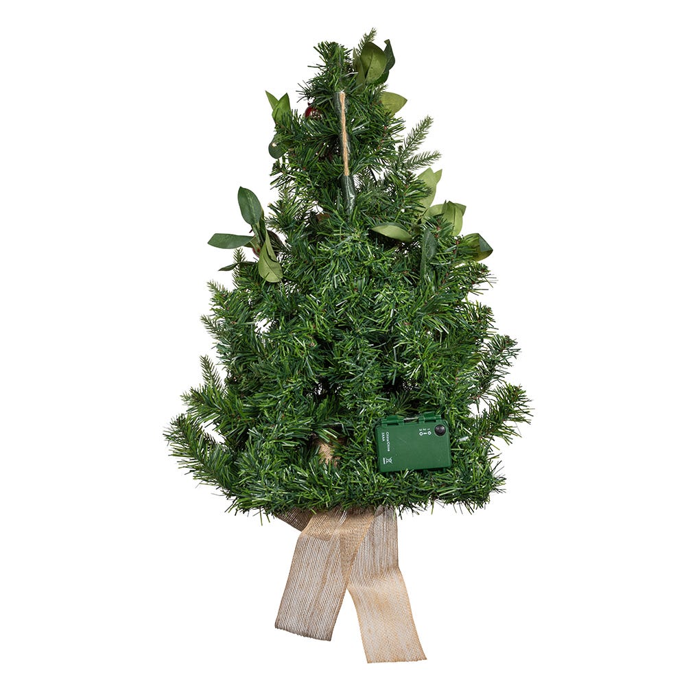 Kurt Adler 22-Inch Battery-Operated Prelit Decorated Wall Tree with Berries and Pomegranate