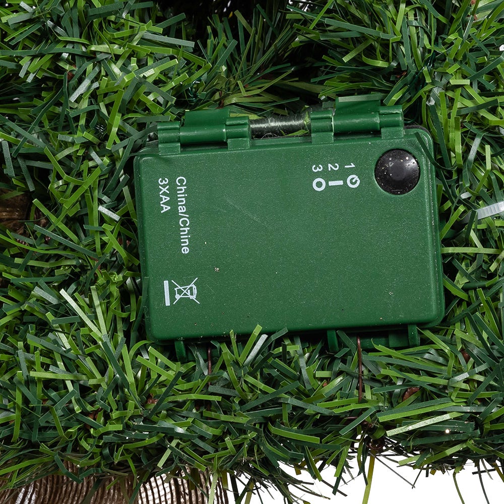 Kurt Adler 22-Inch Battery-Operated Prelit Decorated Wall Tree with Berries and Pomegranate