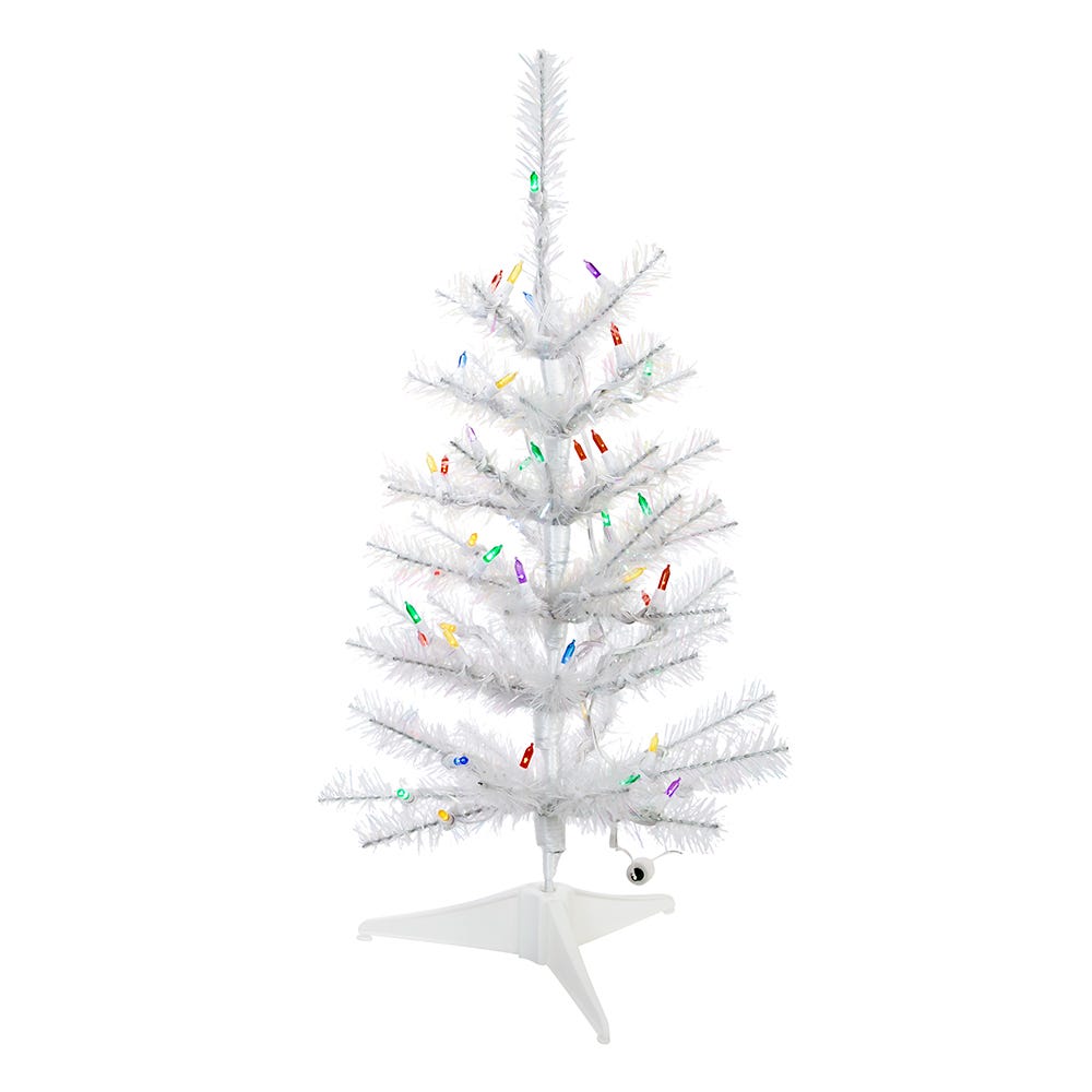 Kurt Adler 2-Foot Pre-Lit Multicolored LED Glisten Pine Tree